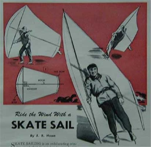 Ice Skate Sailing 1953 How-To Build & Sail PLANS Wood+Cotton