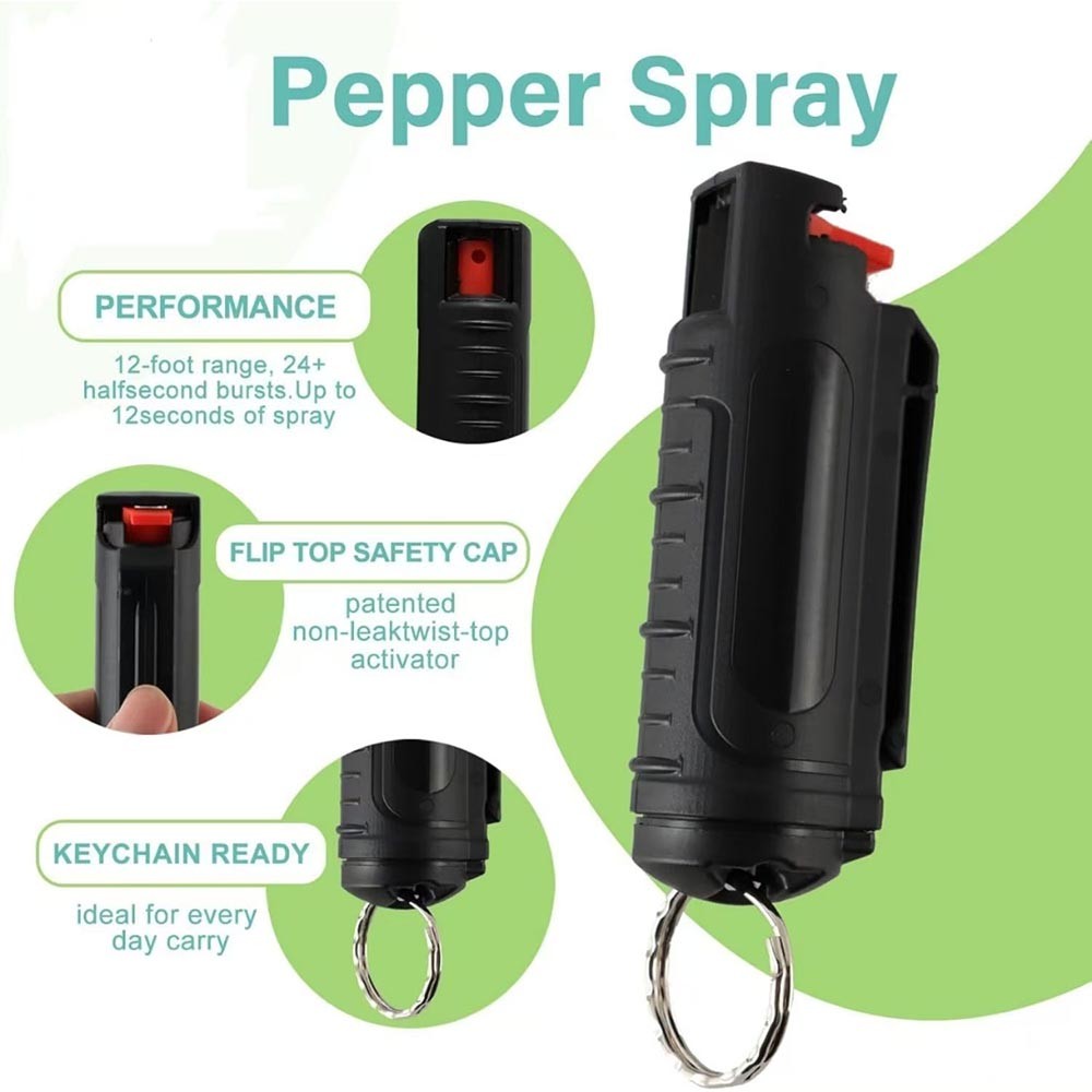 Sturdy Pepper-Spray Non-Lethal Long-Lasting Versatile Pepper Spray with Keychain