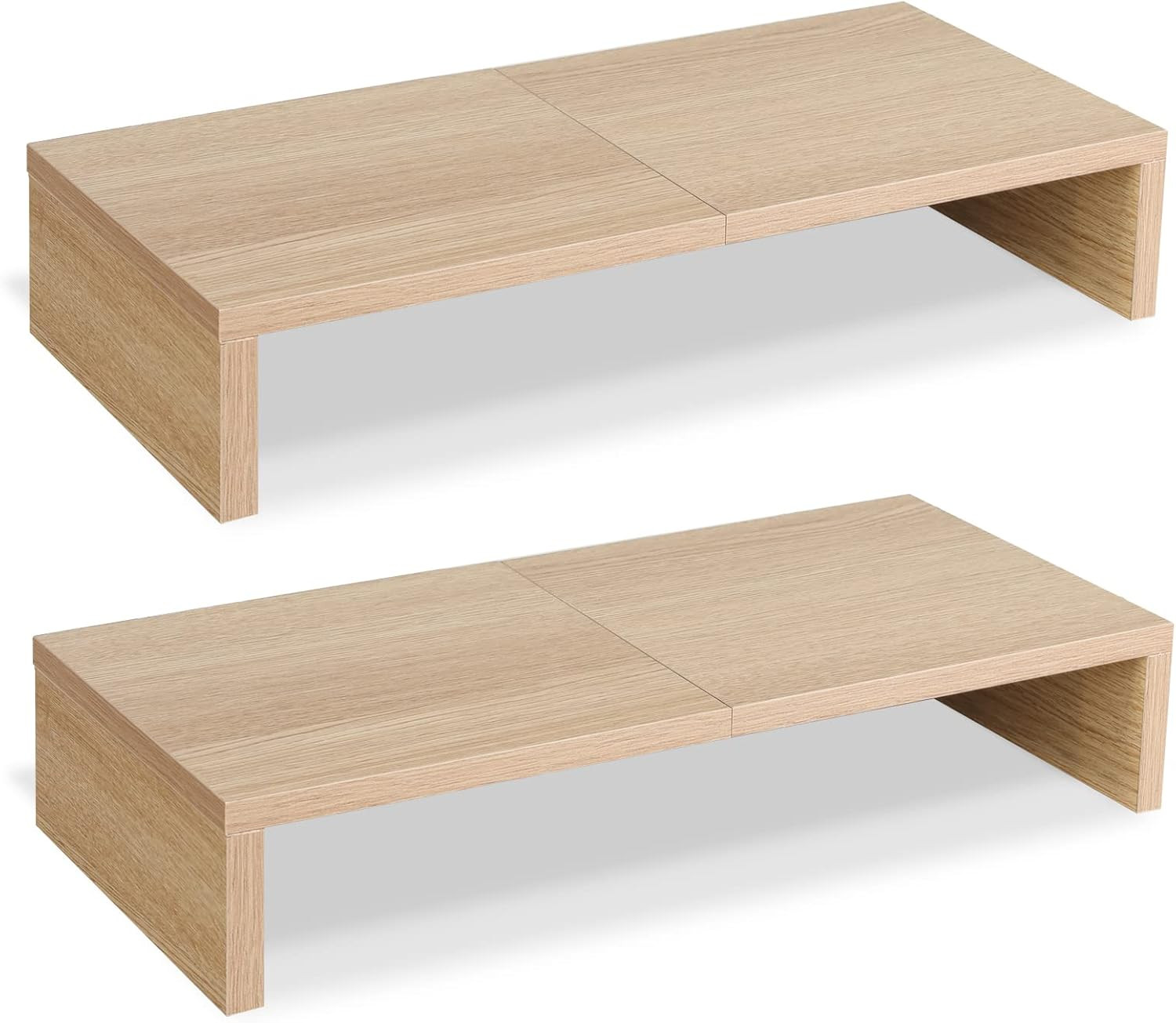 2 Pack Monitor Stand Riser-20 Inch, Wooden Desktop Riser for Tv/Pc/Laptop/Printe