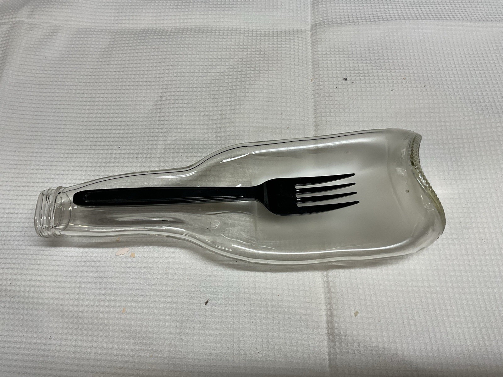 Slumped Beer Bottle Clear Colored- Style Straight Style