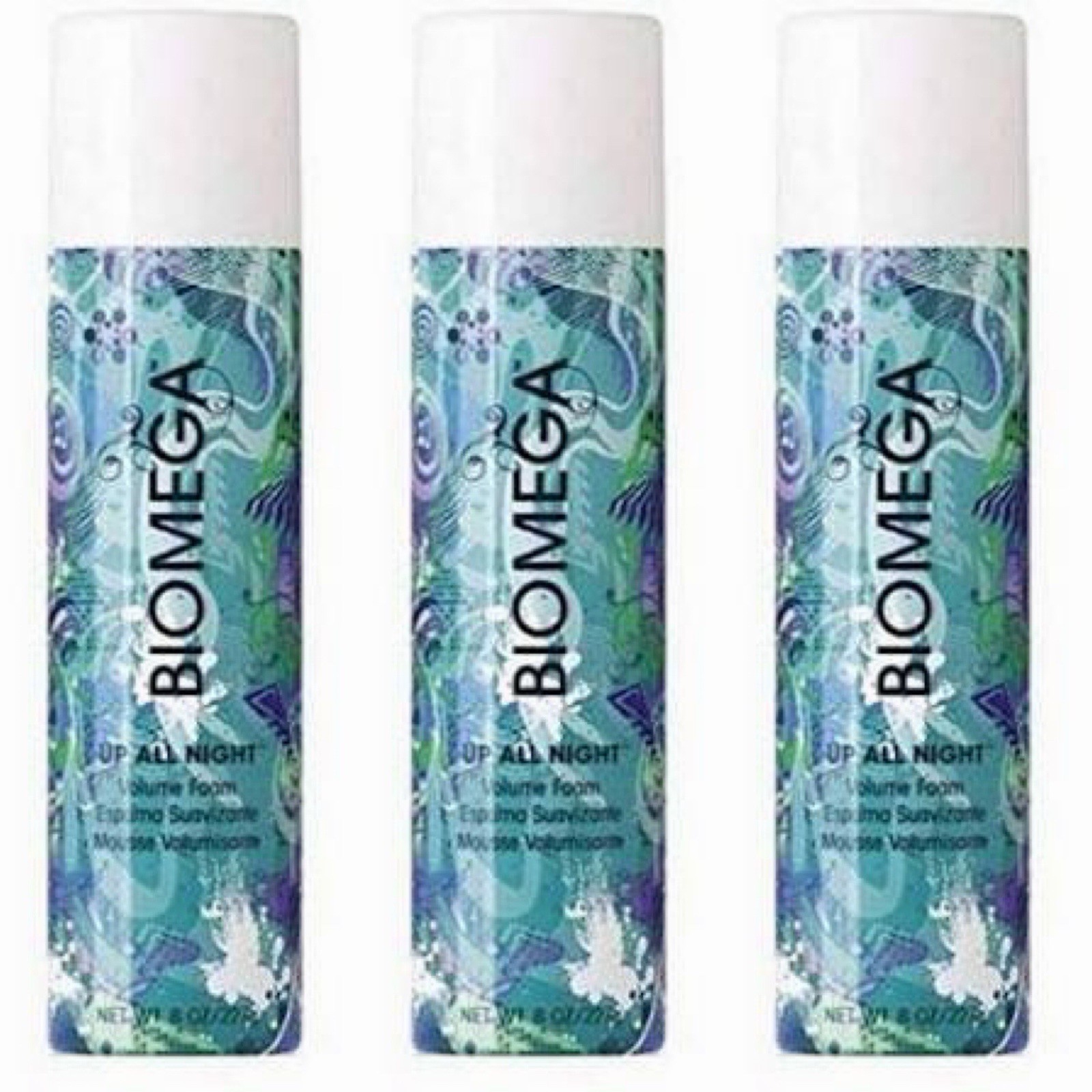 Aquage Biomega Up All Night Volume Hair Foam 8 oz - Pack of 3