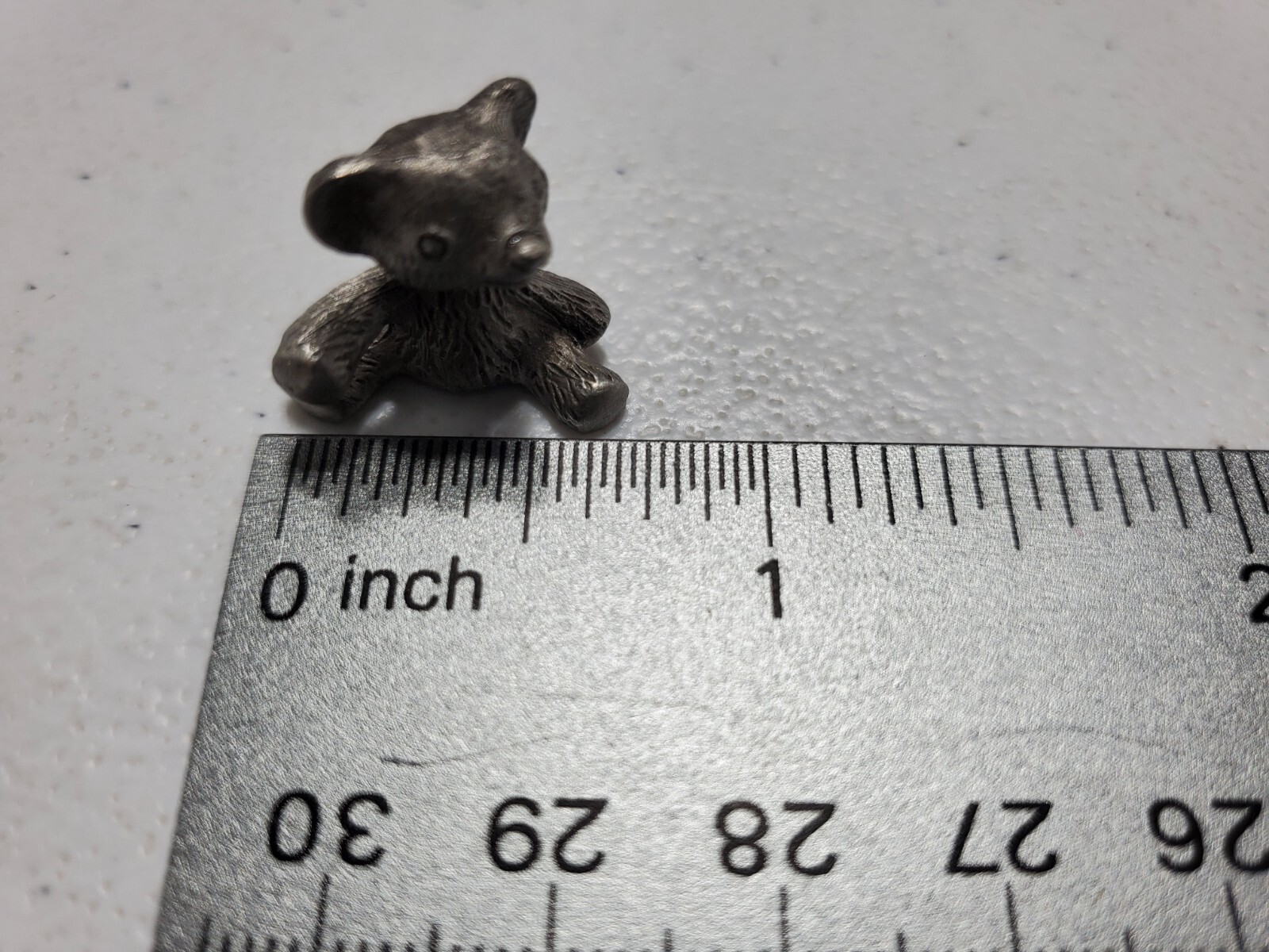 Tiny Pewter Teddy Bear Figure