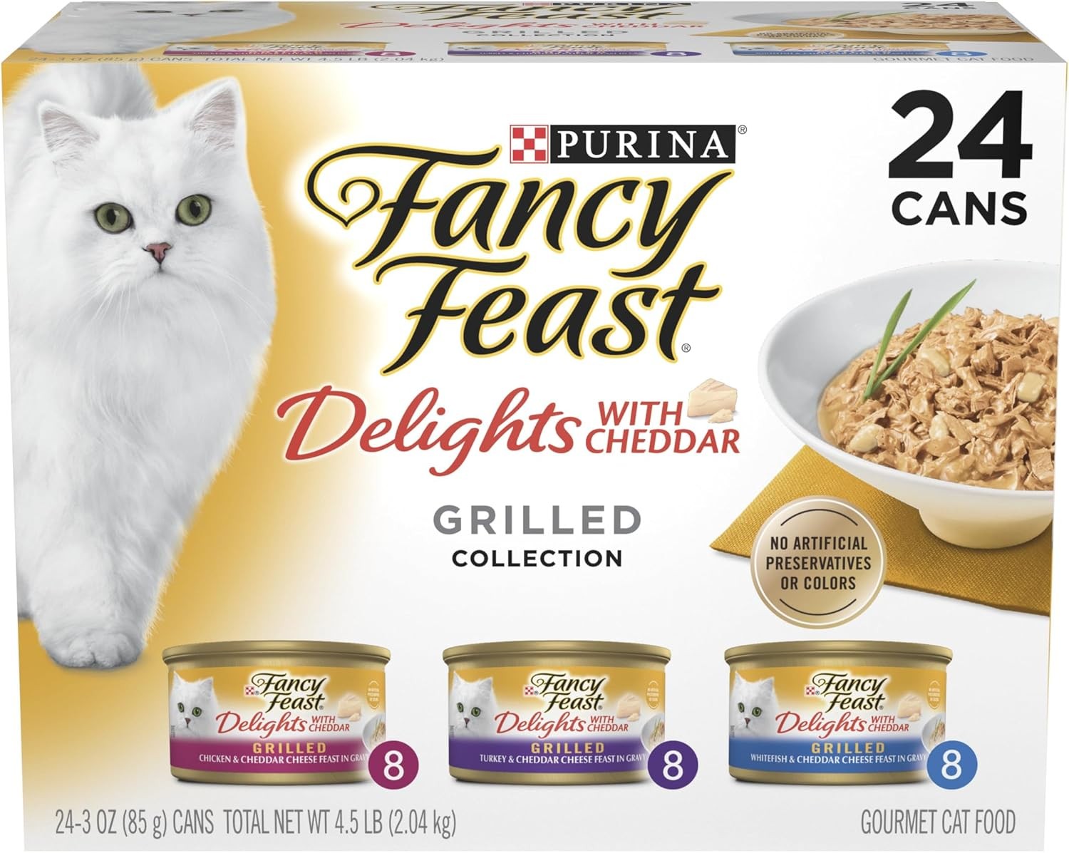 Purina Fancy Feast Delights with Cheddar Grilled Chicken, Turkey or Whitefish an