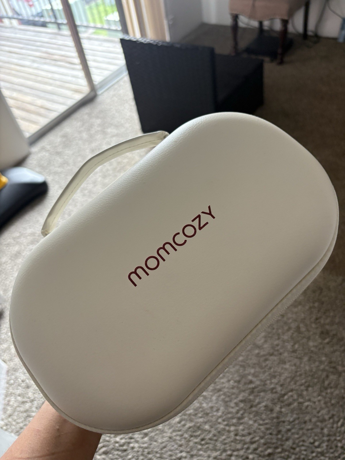 Momcozy Double Electric Breast Pump Hands-Free Digital Timer Set White + Case