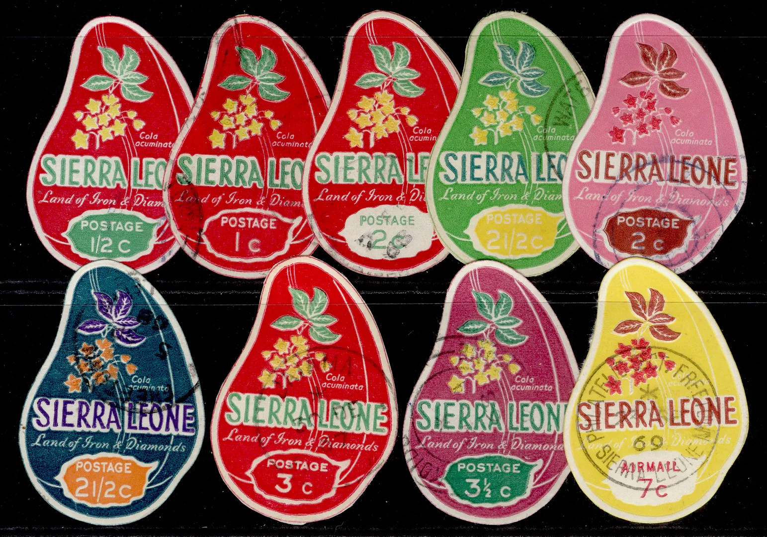 SIERRA LEONE QEII SG435-442a, 1968-69 complete set, FINE USED. Cat £38.