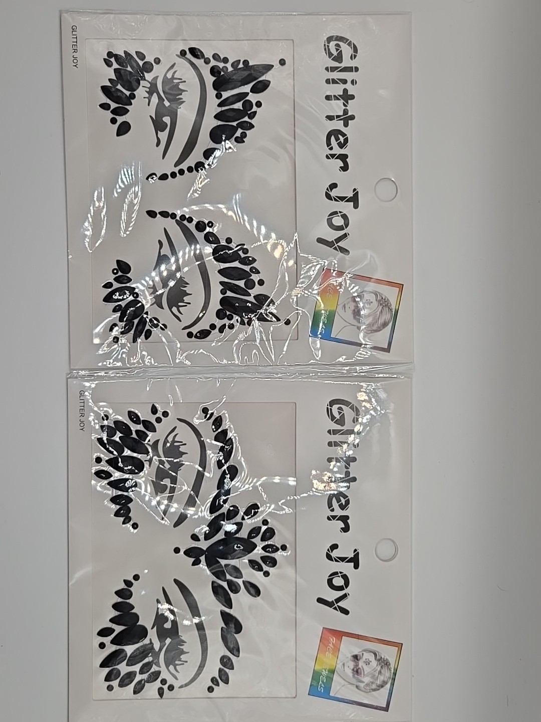 2 Blacknight Face Jewels rave face gems face tattoo bindi sticker Body Jewelry