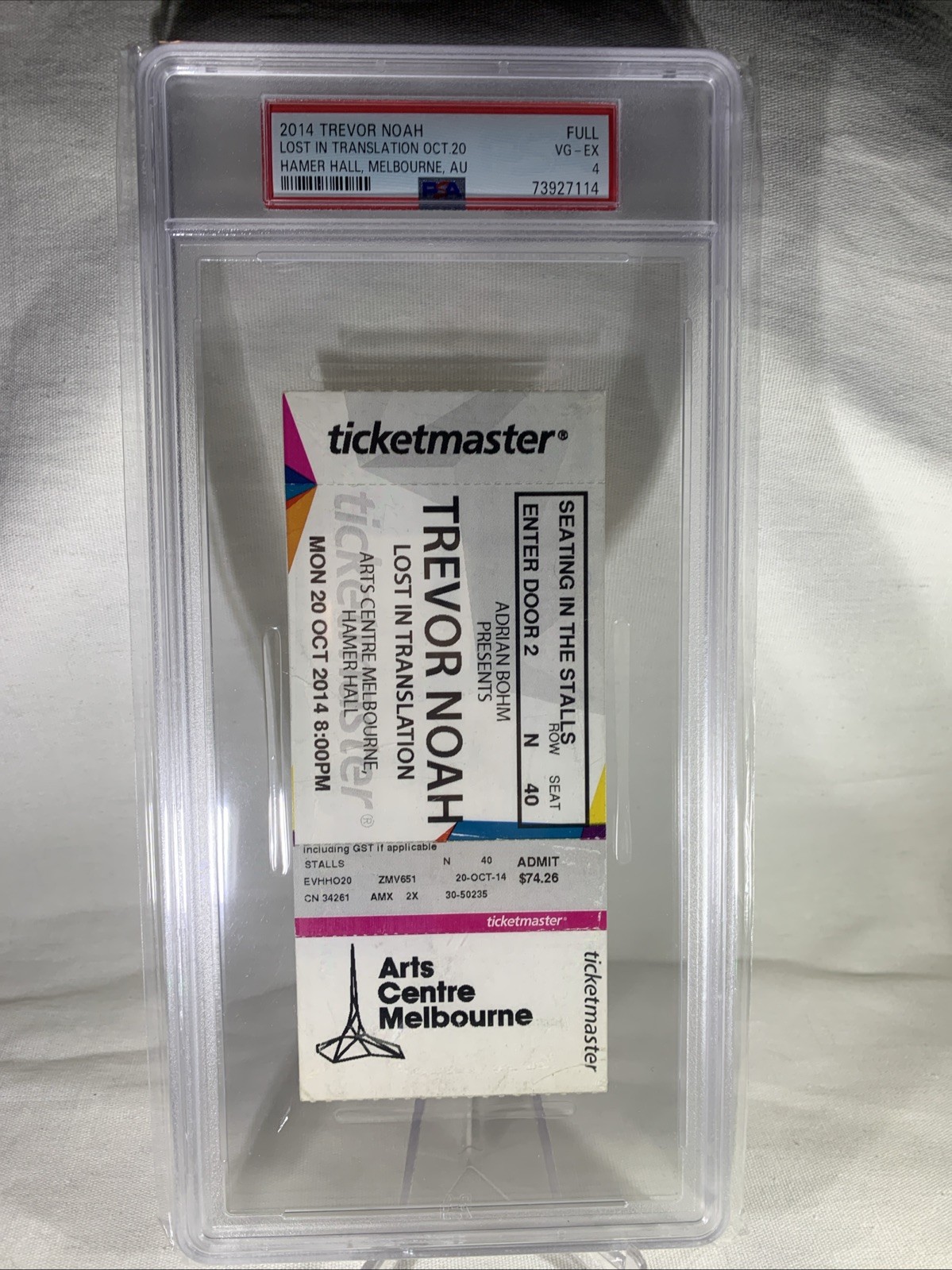 Trevor Noah Lost In Translation 2014 Melbourne Tikcet Stub Psa 4 Comedy Rare