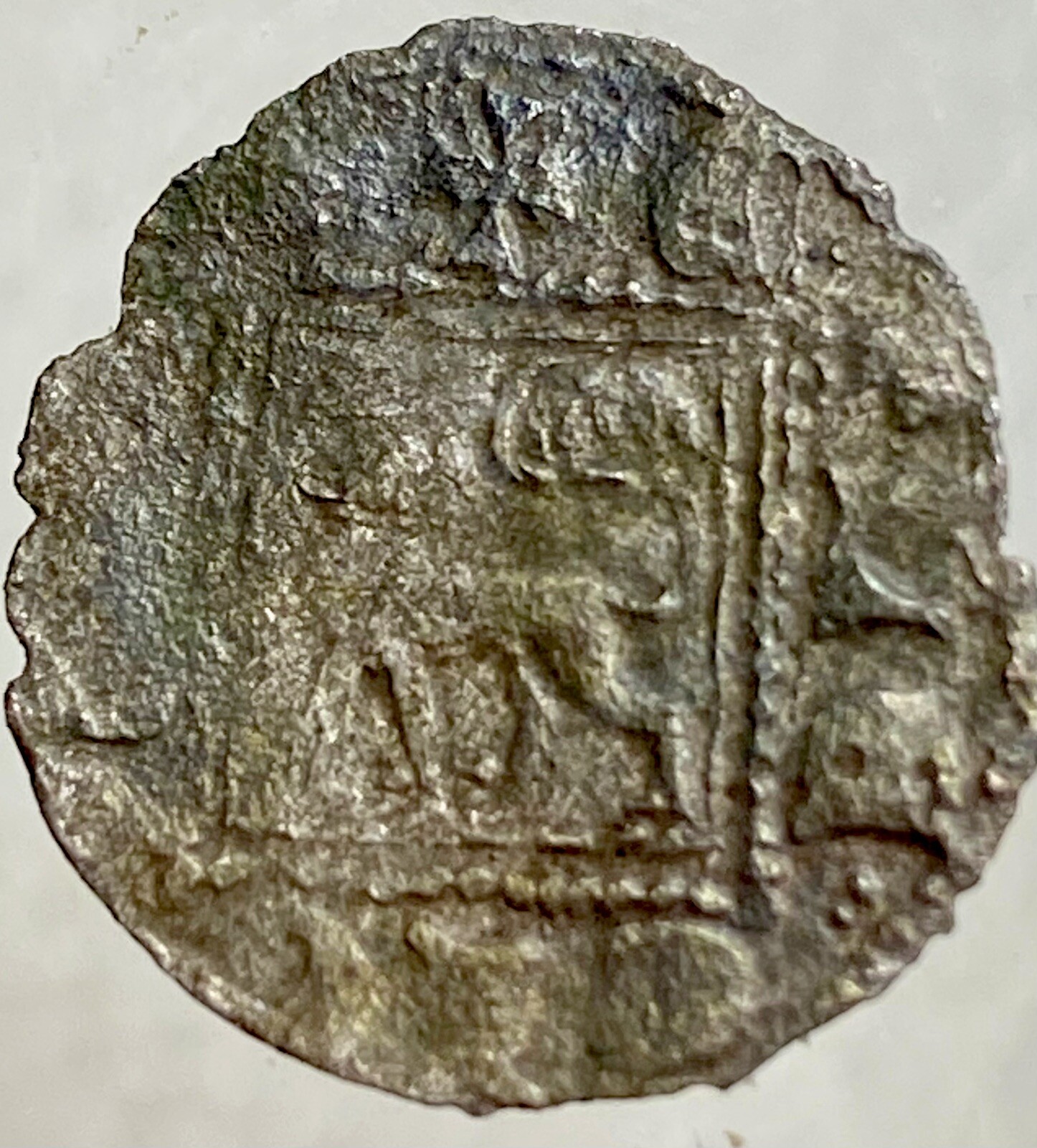 1281 Rare Medieval Coin Kingdom Of Castile And Leon Obol King Alfonso X