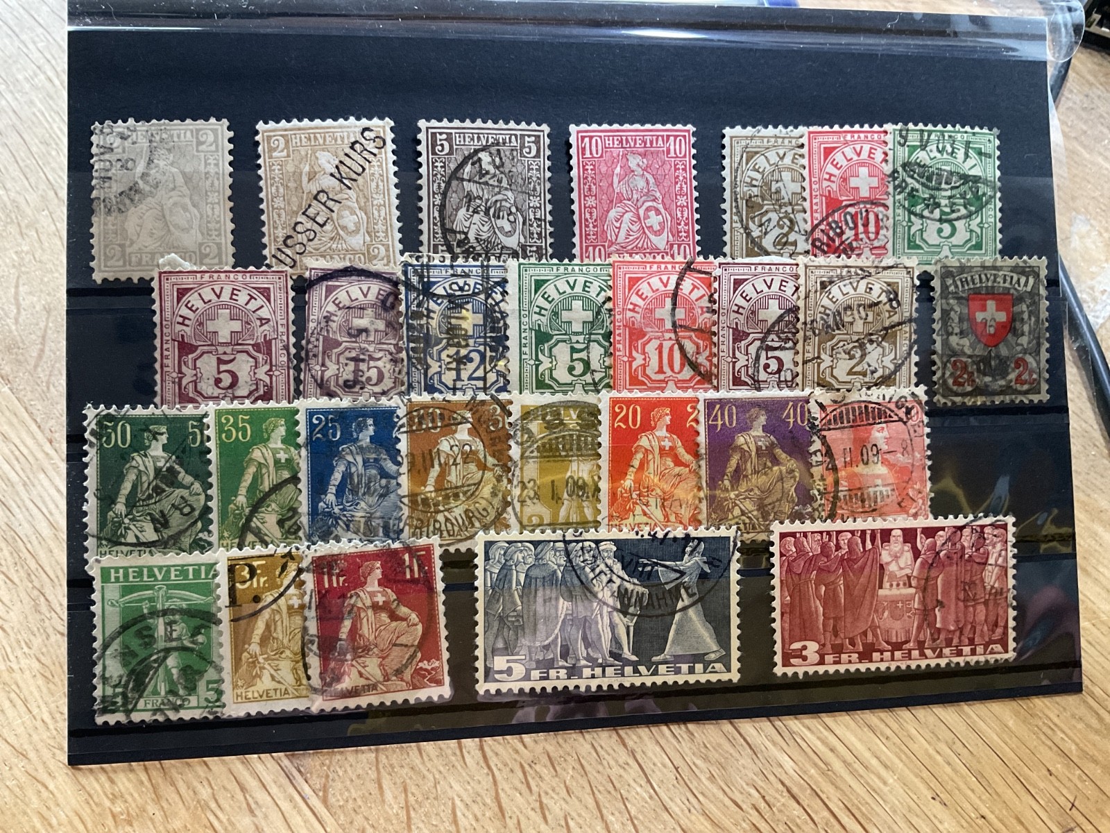 Switzerland  mounted mint or used stamps on 5 cards  B3077