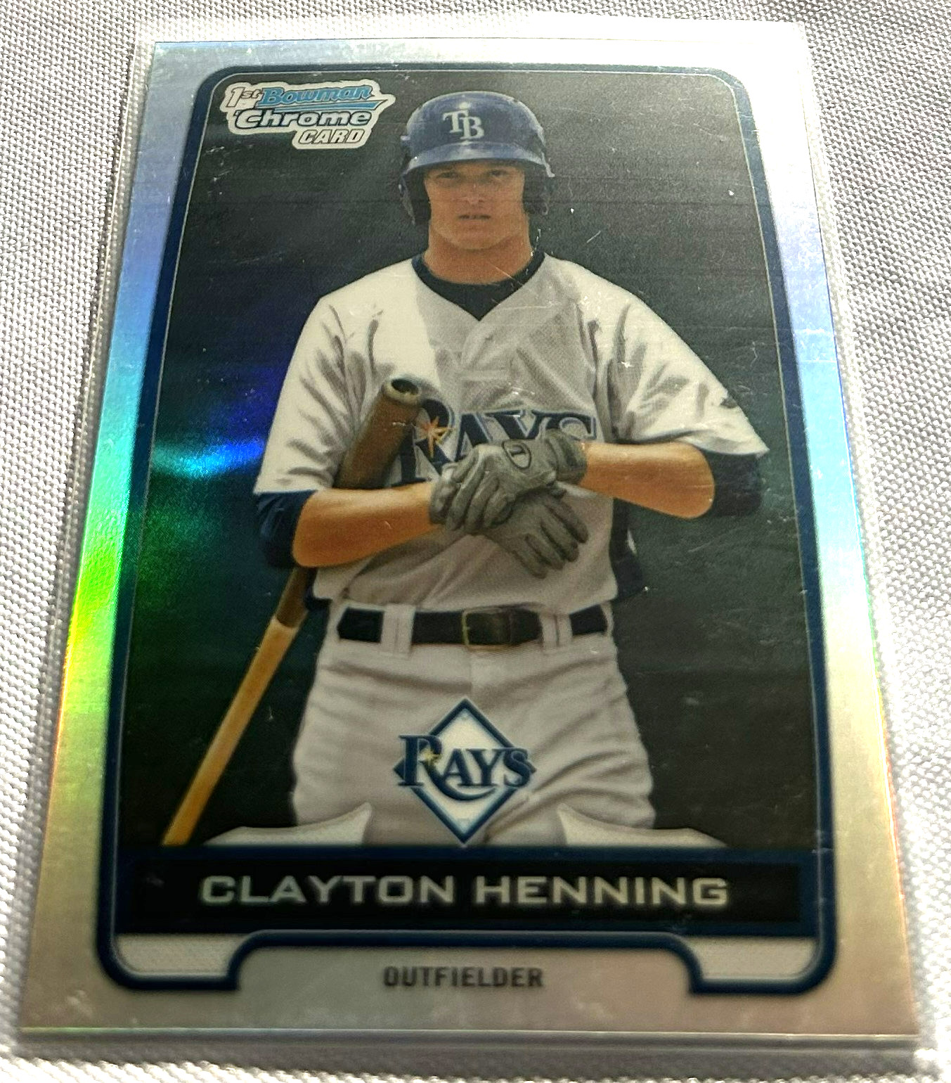 2012 Bowman Chrome Draft Baseball Clayton Henning Tampa Bay Rays Refractor
