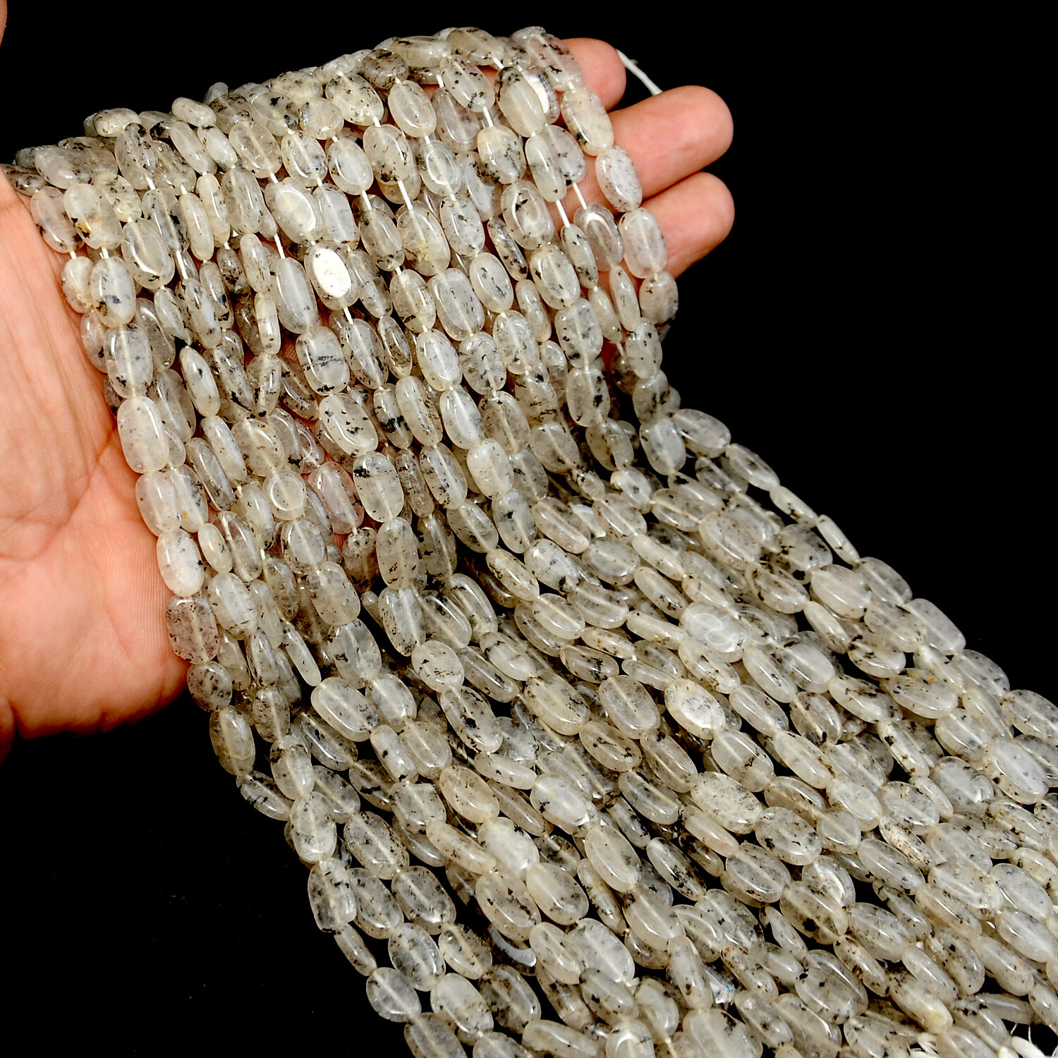 Moss Agate Oval Beads 13 Inch Strand Natural Gemstone Jewelry Wholesale Lot