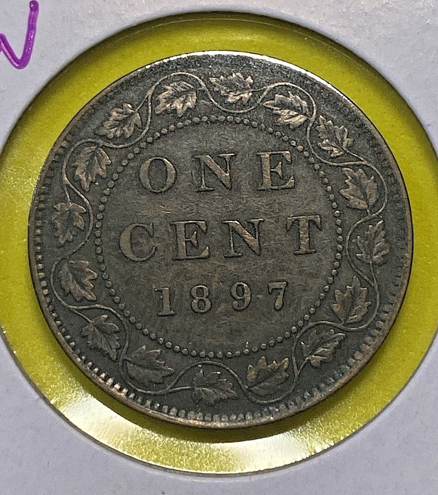 1897 Canada One Cent - Large 1 Penny - VF 30 - Queen Victoria - Bronze