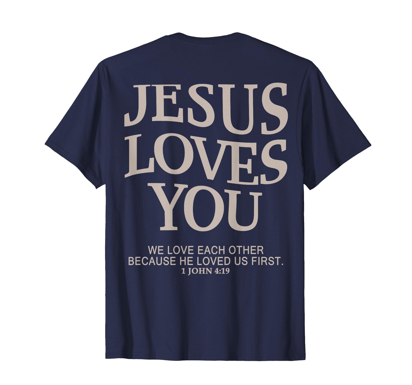 Jesus Loves You Christian T-Shirt Small, Black 