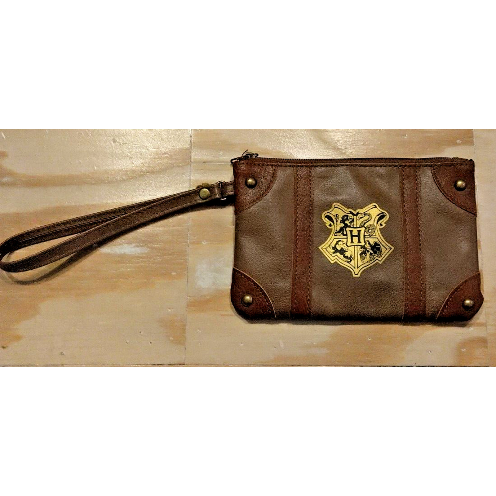 Harry Potter Wristlet Small Brown Logo 4x6 Warner Bros. Wizarding World
