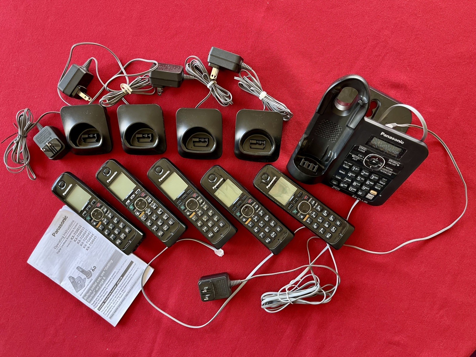 PANASONIC 5 Digital Cordless Phone System DECT 6.0 KX-TG6645