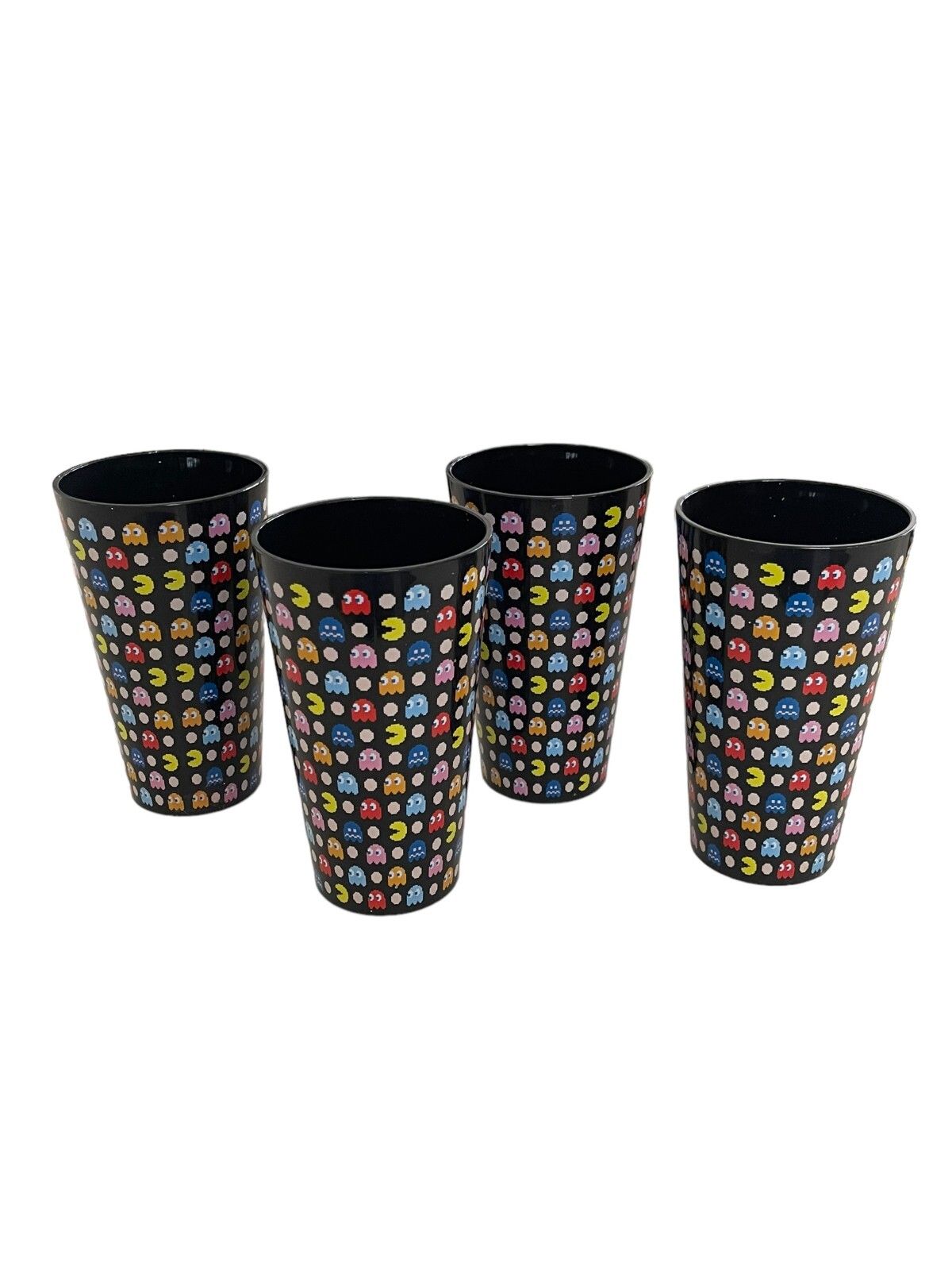 Namco Pac-Man Drinking Pint Glass toonslabsink  SET of 4  Nintendo NEW
