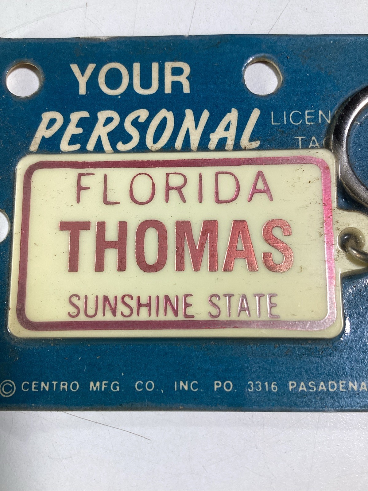 Thomas Florida Key Chain Vintage 1970s Centroid Mfg Pasadena TX NOS Sealed USA