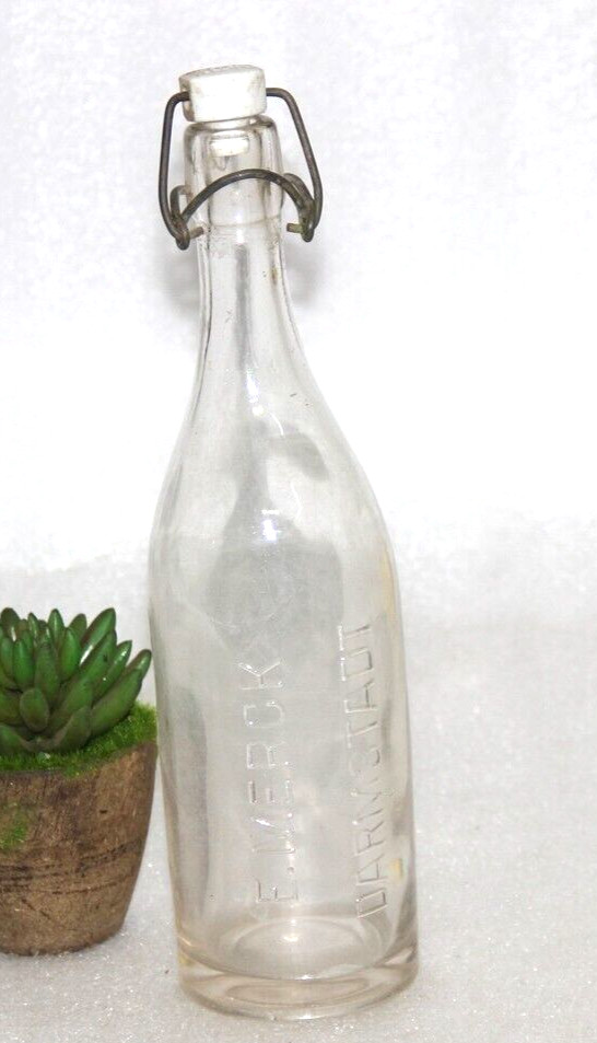 Vintage German Pharmaceutical Apothecary Glass Bottle & Stopper Original