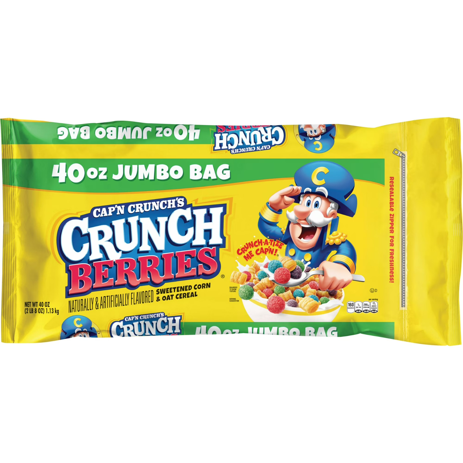 Cap’n Crunch Crunch Berries Cereal Mega Bag 40 oz Berry Flavored