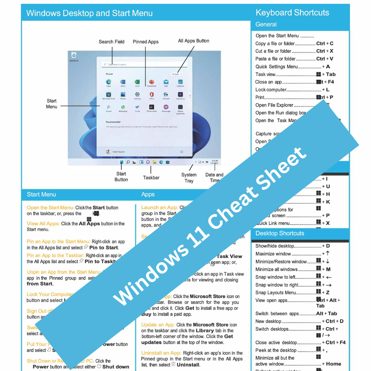 Microsoft Windows 11 Cheat Sheet