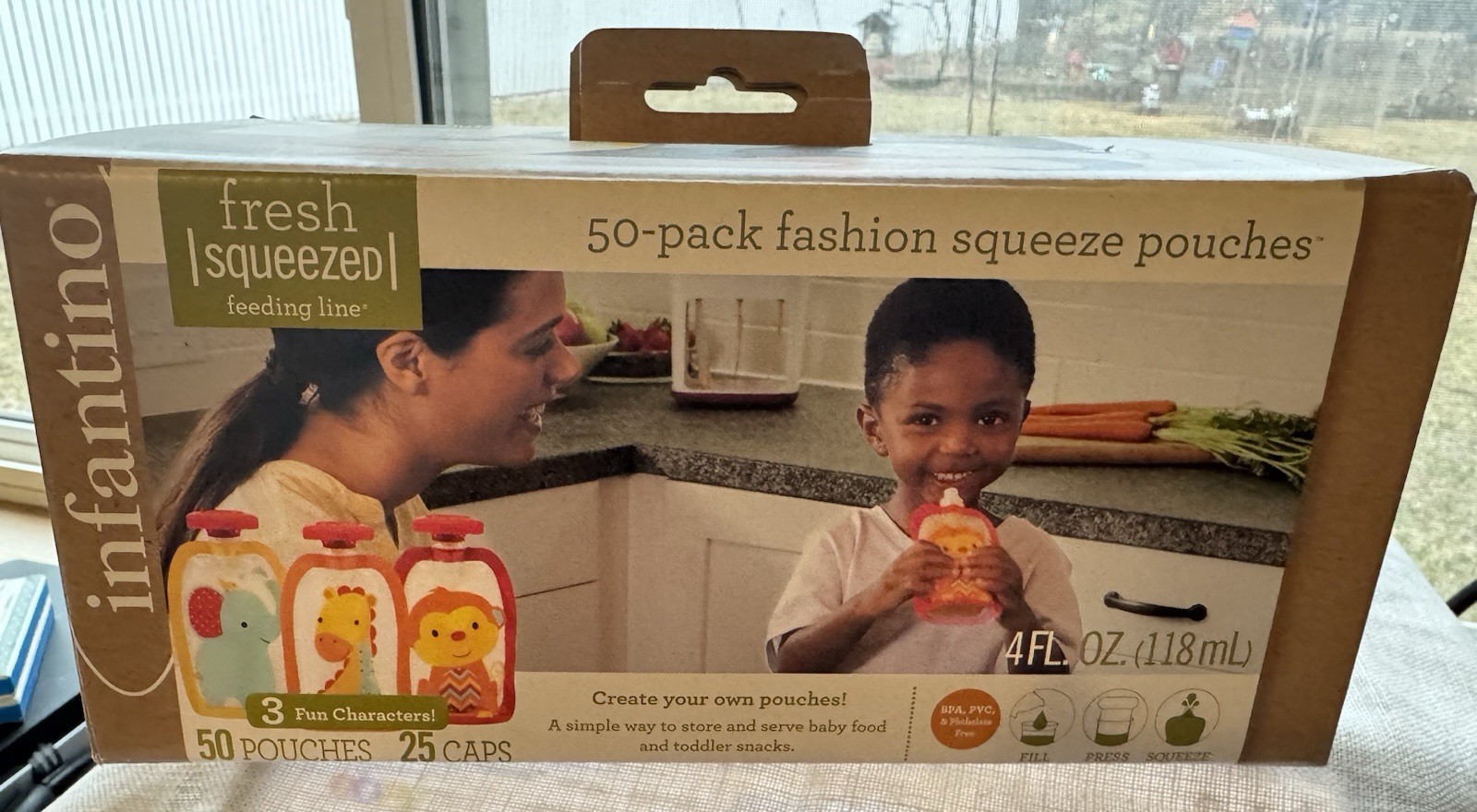 NIB Infantino 50-Pack Fashion Squeeze Pouches Fresh Squeezed Feeding
