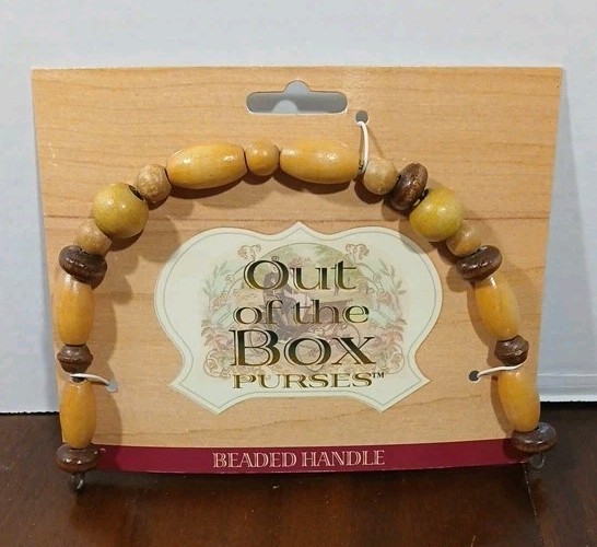 NOS Out of the Box Purses Beaded Handle Boho Rustic Wooden Bead Purse Handle
