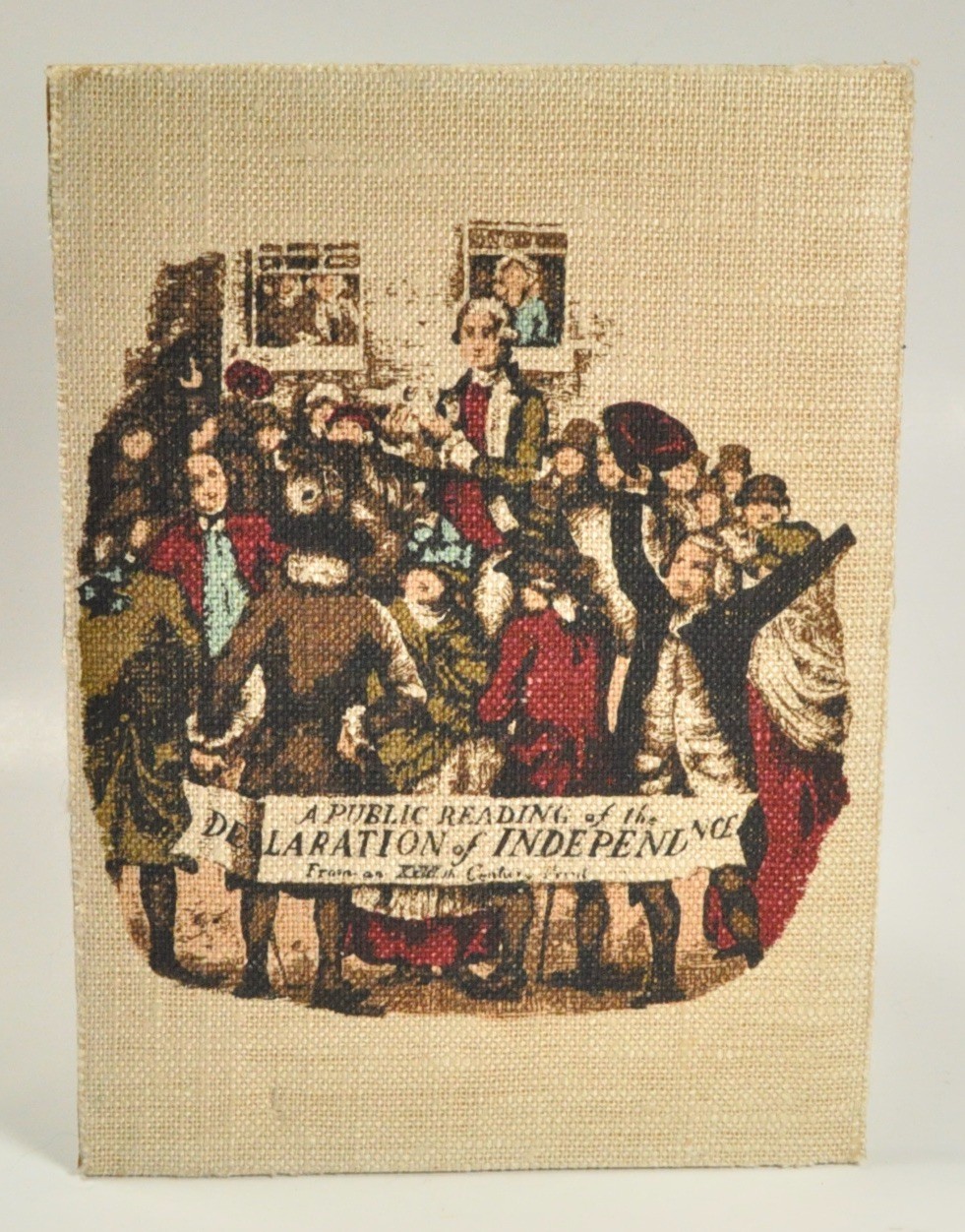 VINTAGE KAY DEE HAND PRINTS 100% PURE LINEN DECLARATION OF INDEPENDENCE