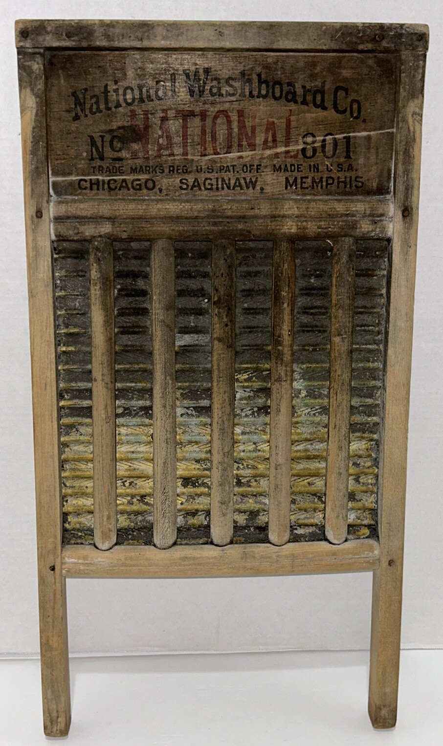 National Washboard Co. No. 801 The Brass King Top Notch Brass Washboard Vintage