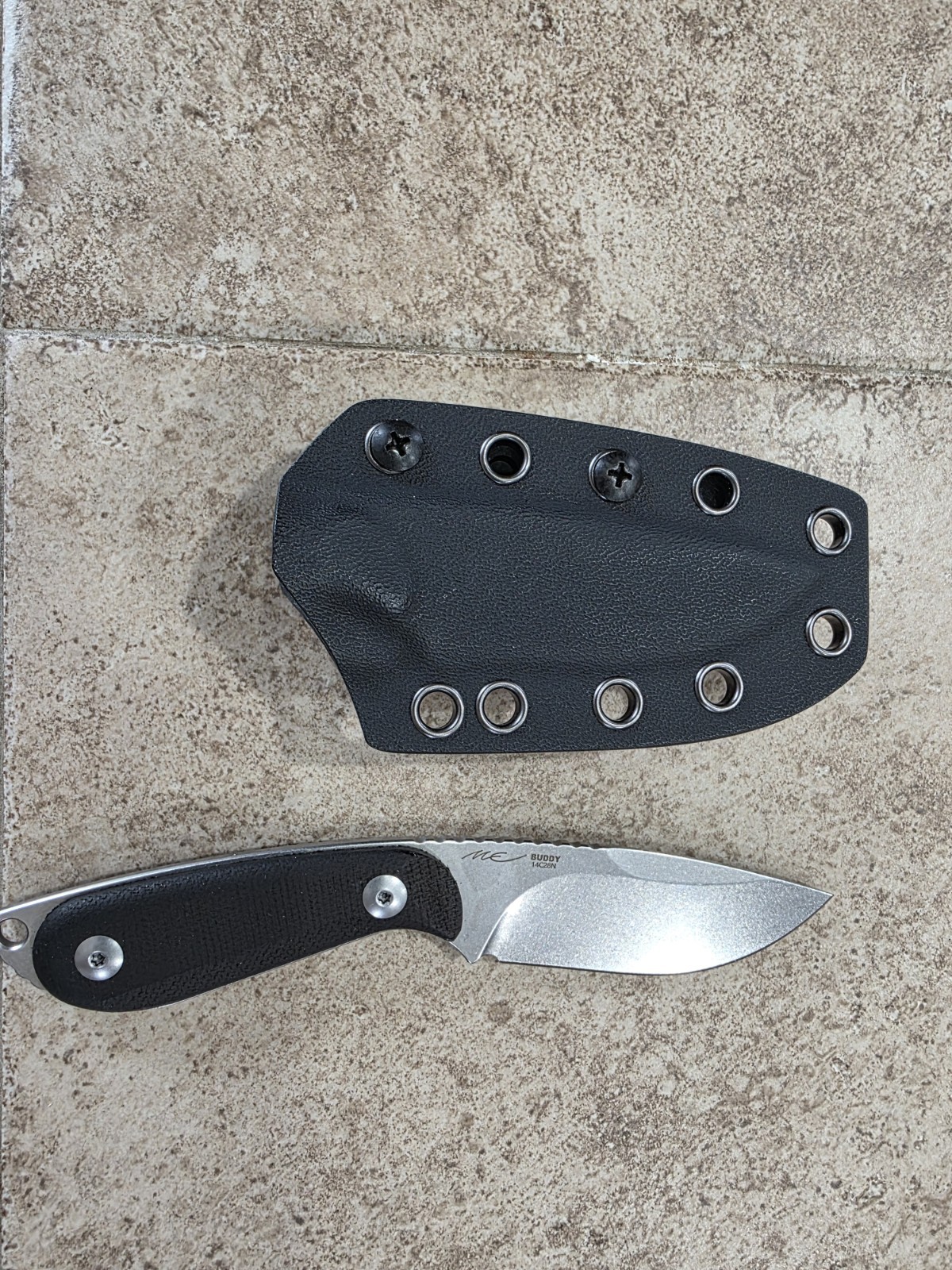Kizer Buddy Fixed Knife Compact 14C28N Blade Black Dyed Micarta Handle