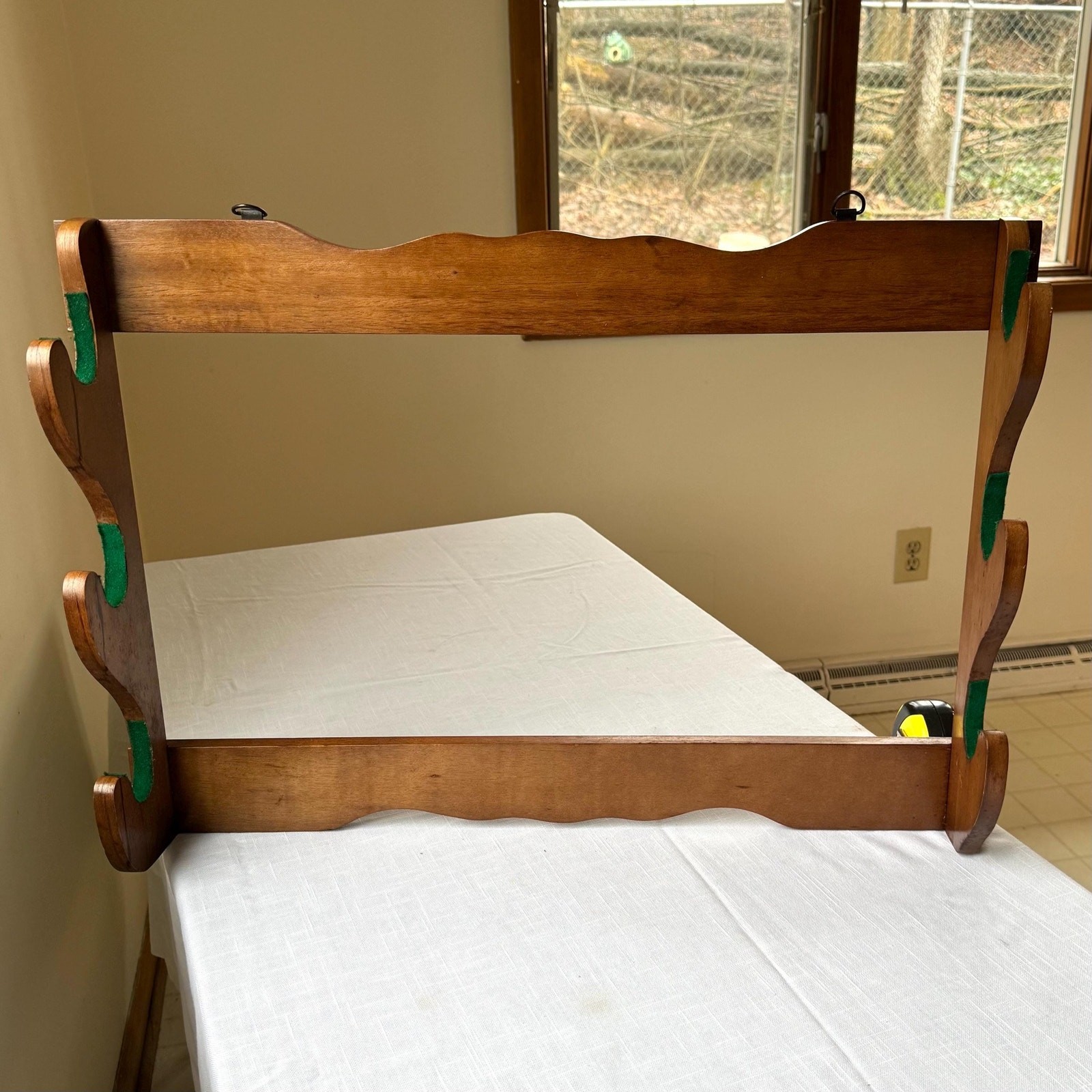 Vintage Wooden 3 Tier Gun Rack - Rustic Hunting Decor - Display & Storage