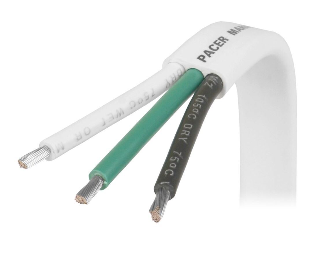 PACER W10/3-100 10/3 UL BOAT CBL AC WGB WJ 100FT RL; Stranded Conductor; 10/3