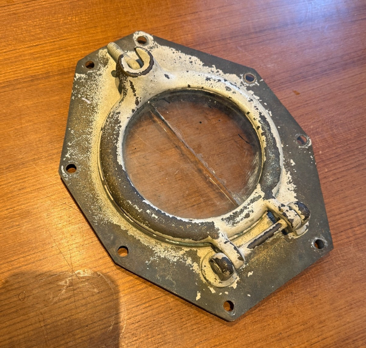 Authentic Vintage Nautical Ship Porthole Glass Maritime Brass (Broken Glass)