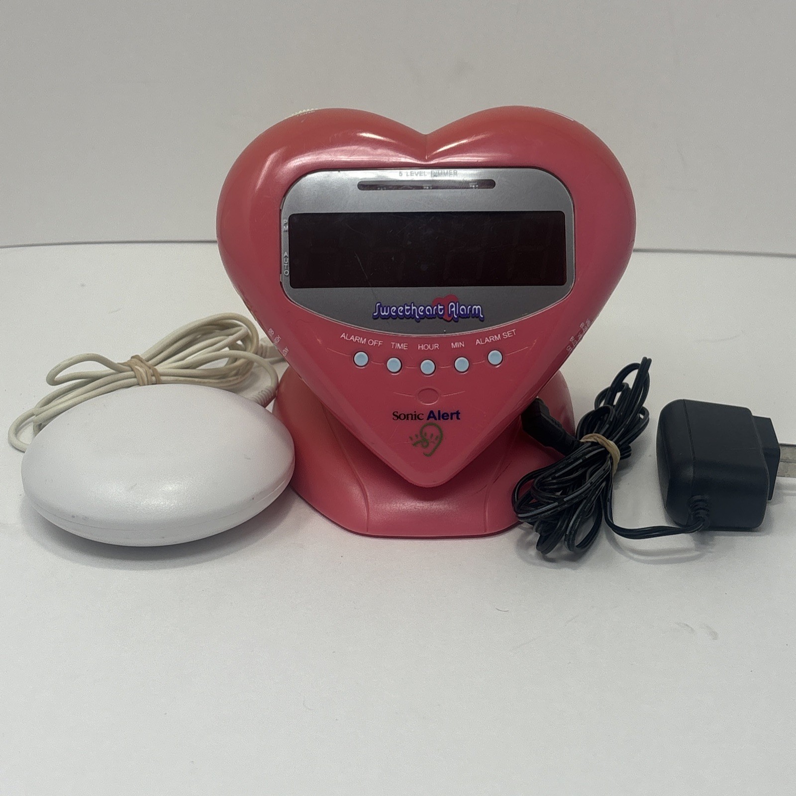 Sonic Alert Very Loud Sweetheart Alarm Clock Bed Shaker Vibrator Pink Heart