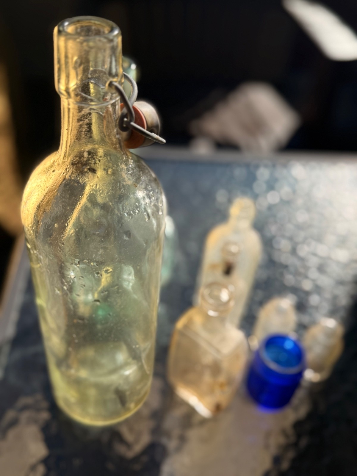 Antique Glass Bottles Apothecary Lot of 8 Various Sizes & Styles