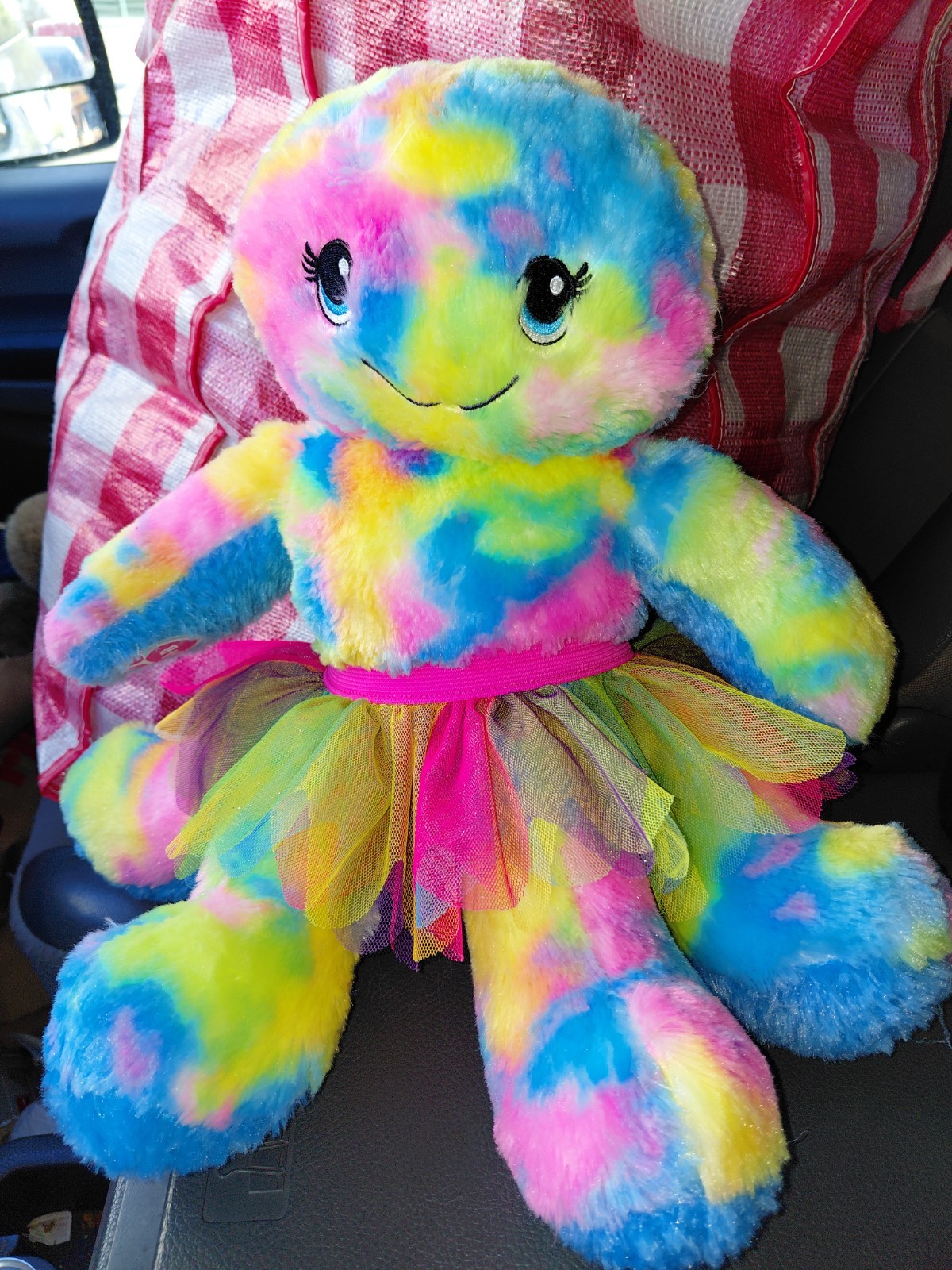 Build A Bear Rainbow OCTOPUS Tie Dye Plush 16" With Tutu