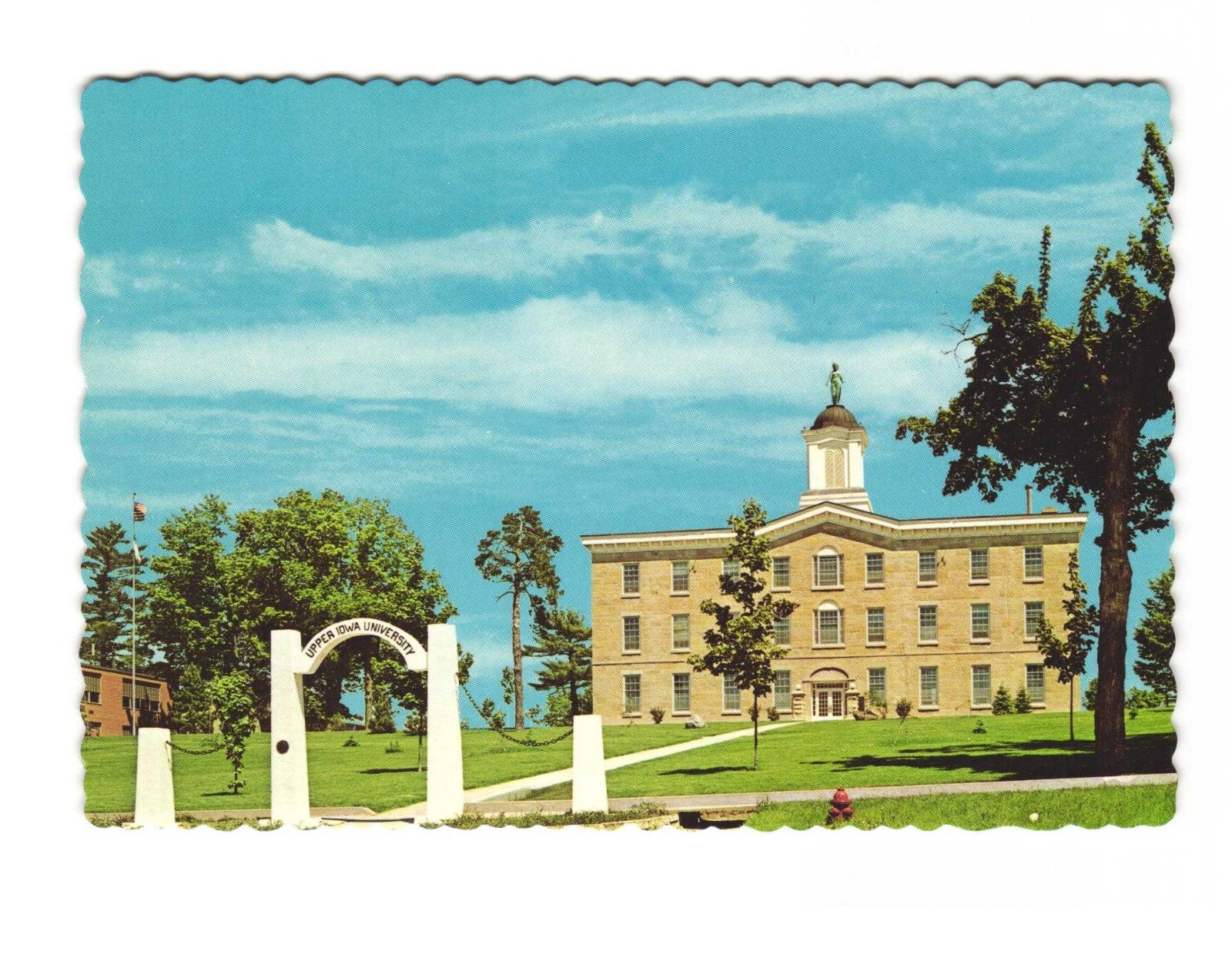 Upper Iowa University Fayetteville IA - Arch Alexander Dickman Hall Postcard