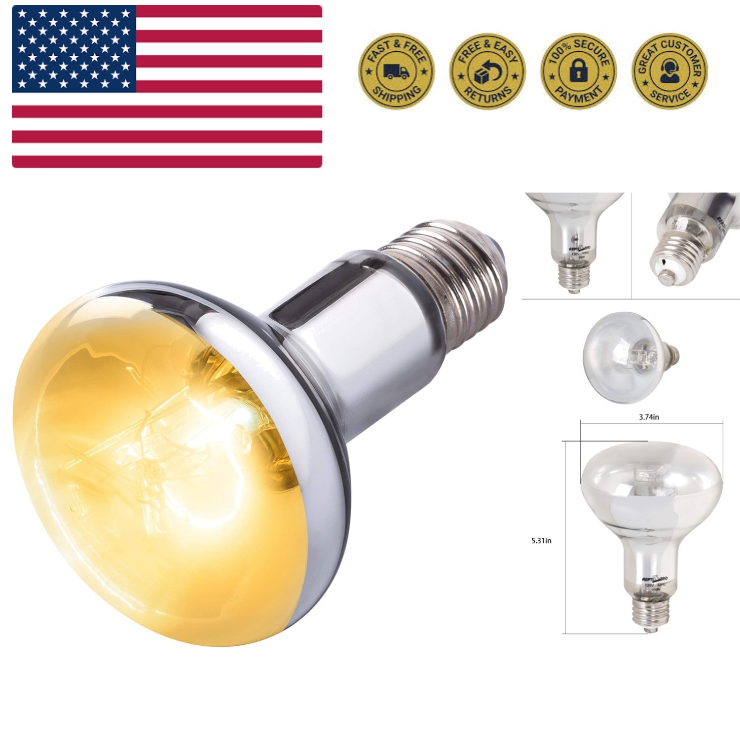 Full Spectrum UVA + UVB Sun Lamp Self-Ballasted Vapor Lamp/Bulb/Light for Rep...