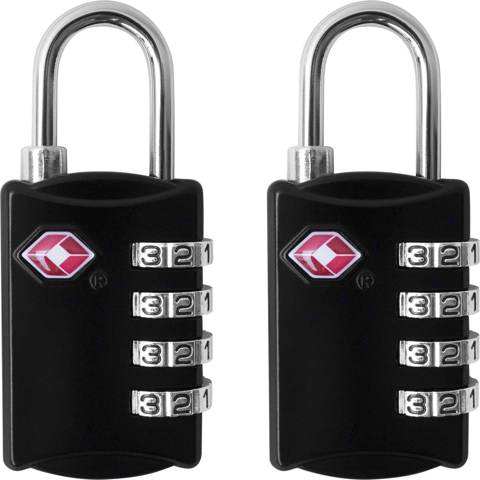 TSA Locks for Luggage, 2-Pc Durable Steel Padlock, Keyless Easy to Read 4-Dig...