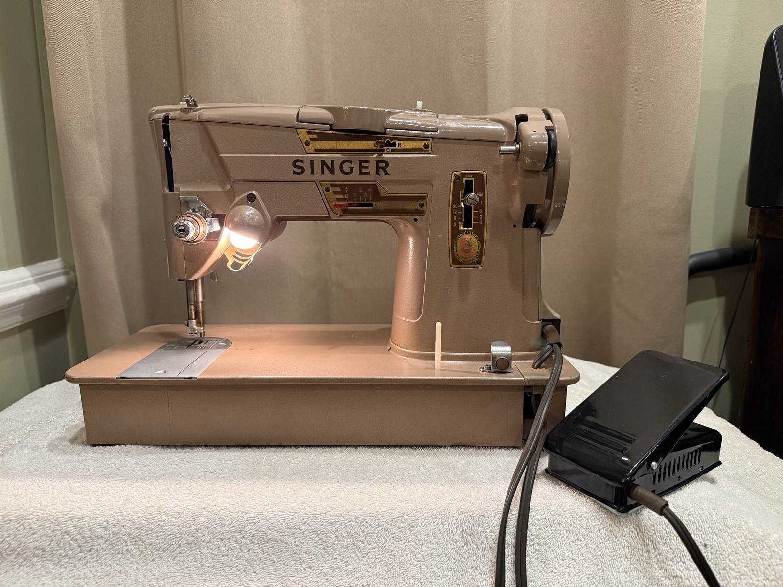 💙Vintage 1960s Singer 328K Sewing Machine+ foot pedal~prof Serviced-See Video