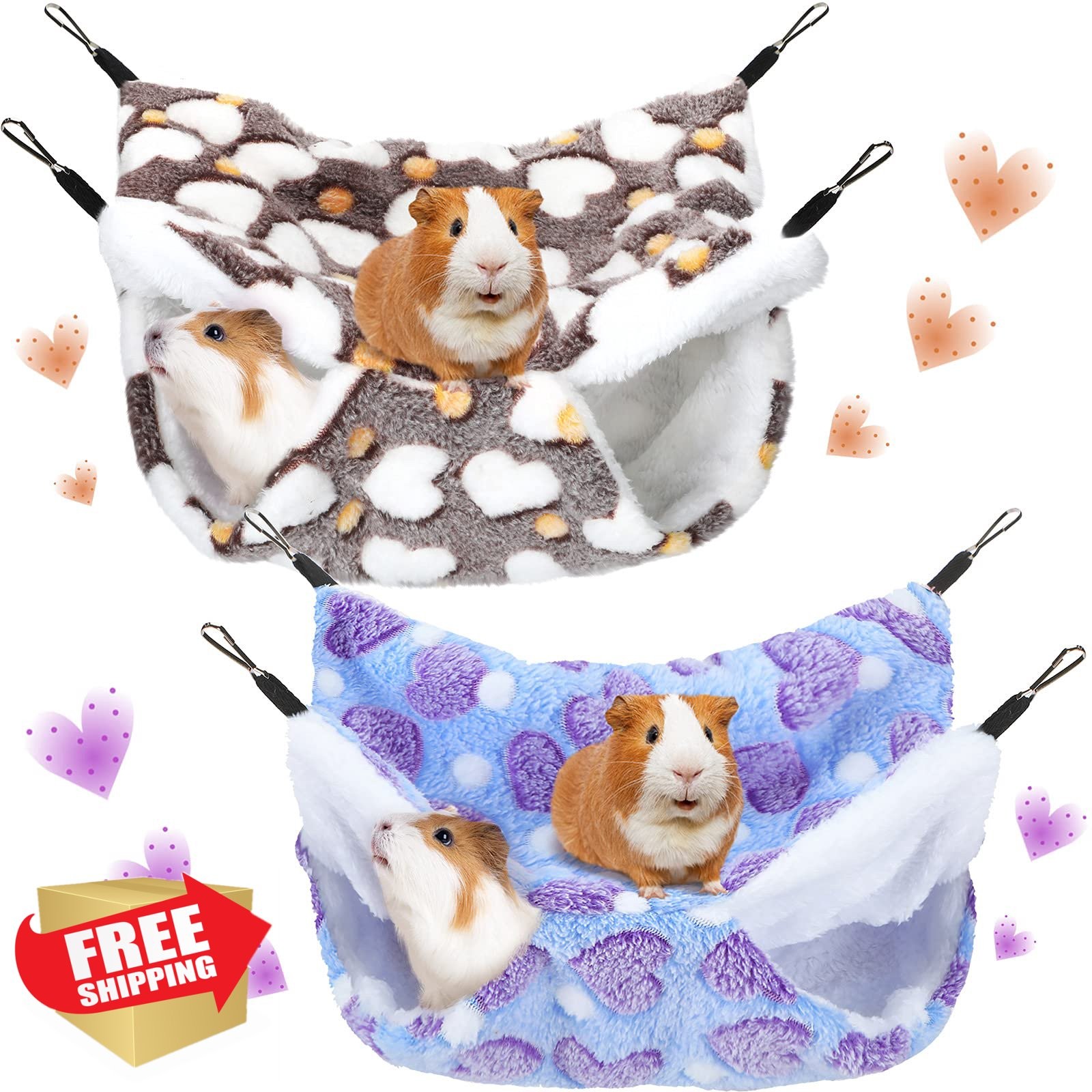 Boao 2pk Hamster Hammock, Warm Bed House, Small Animals