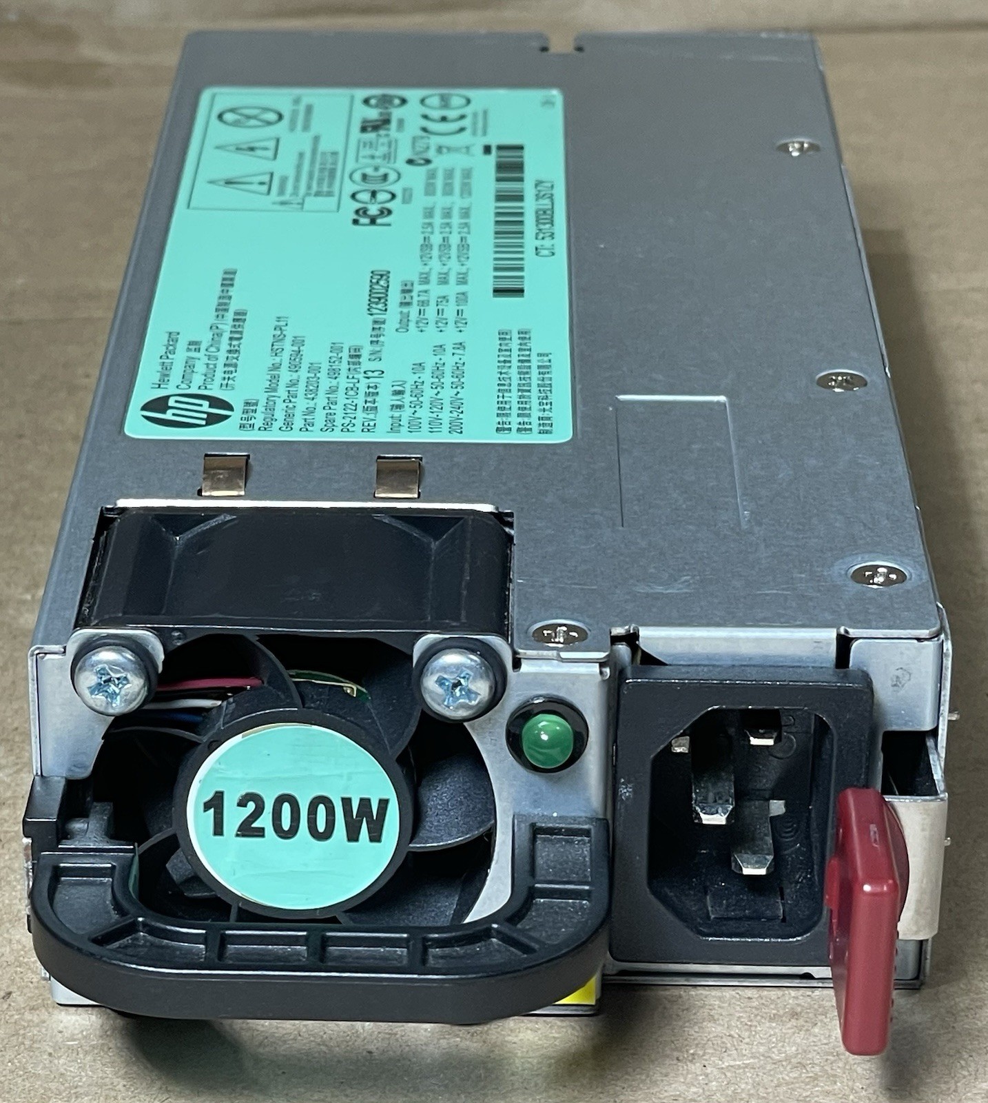 HP 1200W HSTNS-PL11 Power Supply Server 490594-001 438203-001 498152-001