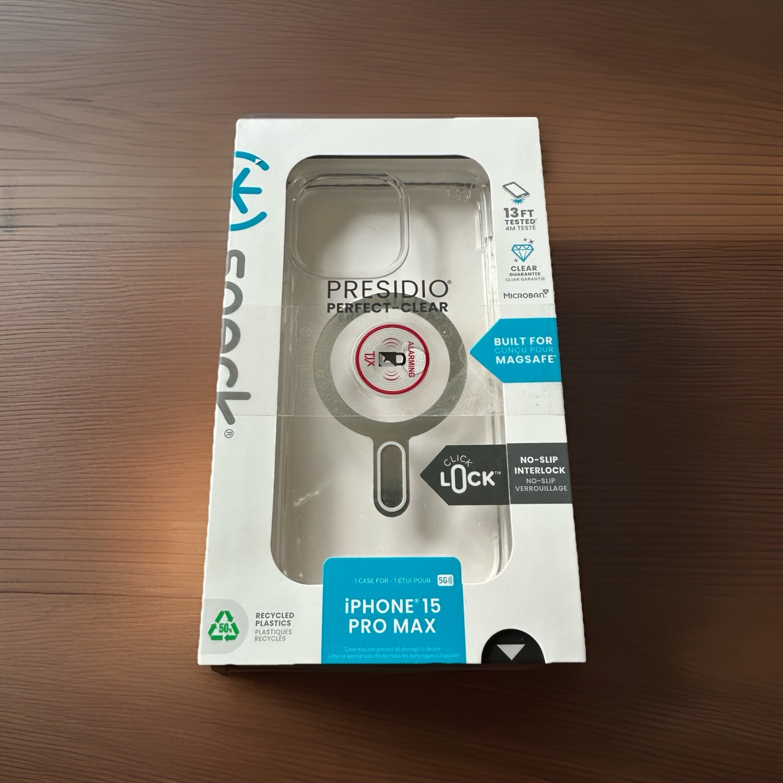 Speck Presidio Perfect-Clear MagSafe with ClickLock Case for Apple iPhone 15 Pro