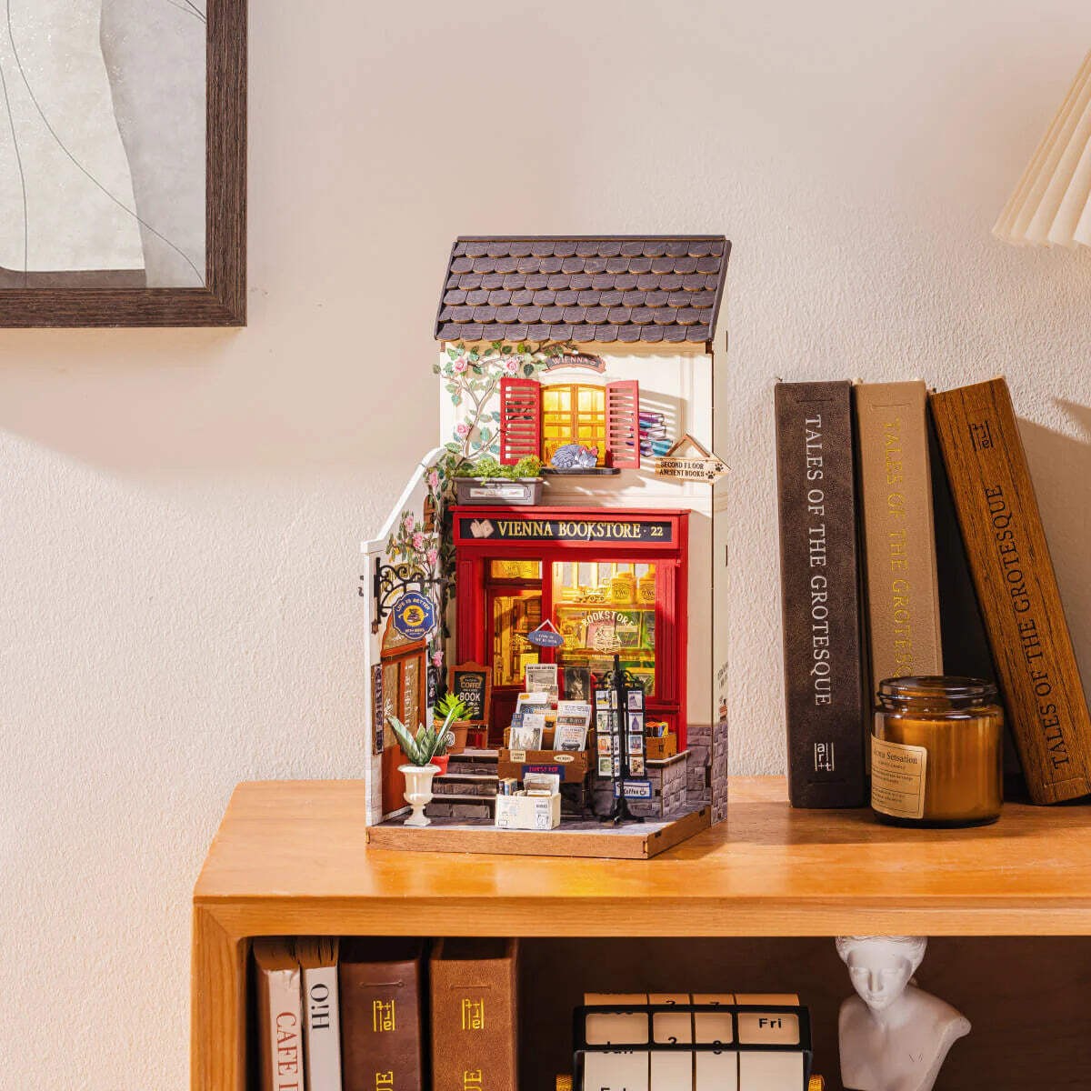 Robotime DG183 Rolife Vienna Bookstore DIY Miniature House