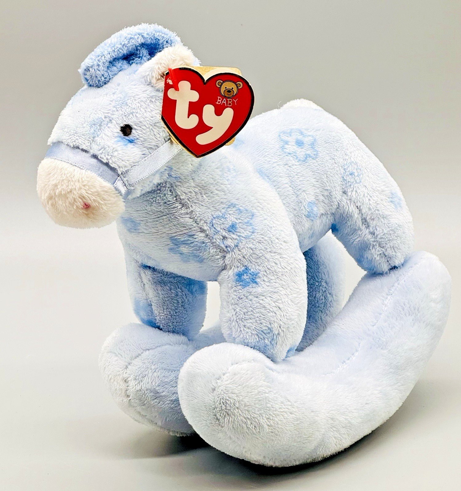 Baby TY Plush Pretty Pony Blue Rocking Horse 8 Inch 2005 Tags