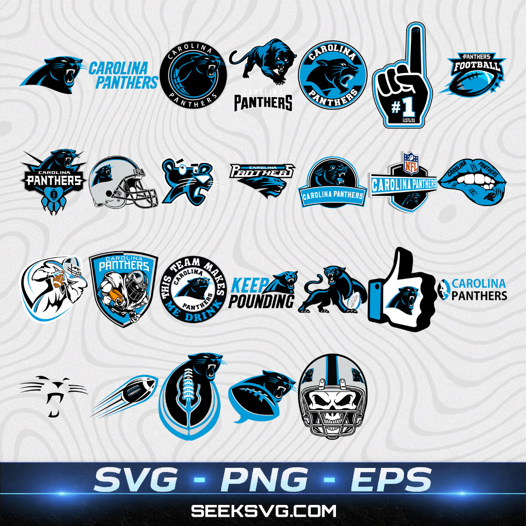 Carolina Panthers SVG Bundle – 26 Football Logos, Mascots, Helmets & Fan Graphic