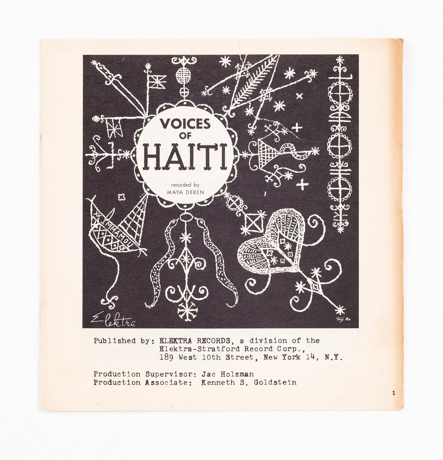 Voices of Haiti recorded by Maya Deren [album insert] – Photograph – 1953