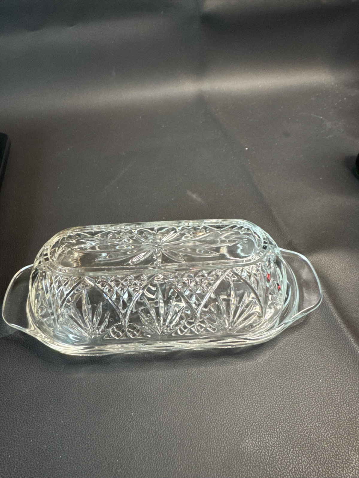 MCM Glass Butter Dish with Lid.