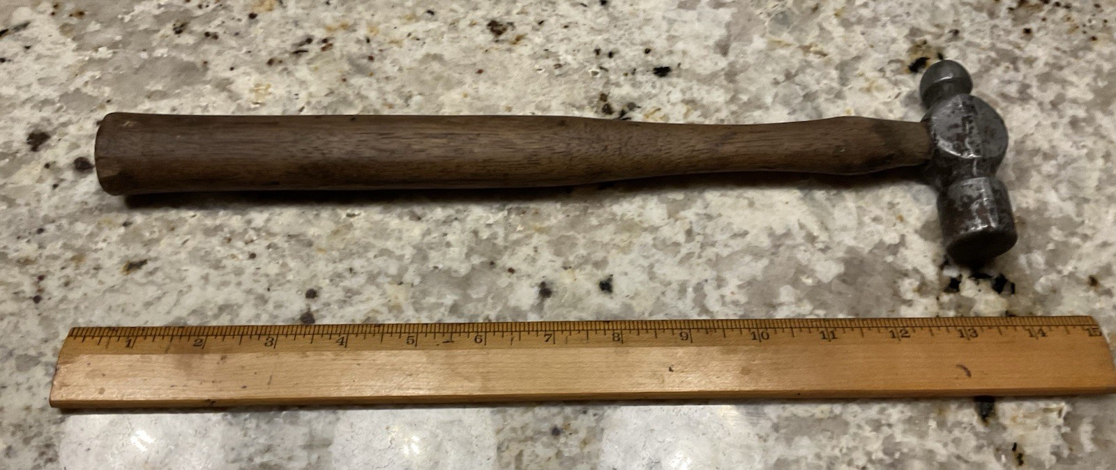 Vintage Ball Peen Hammer With Wood Handle 14”