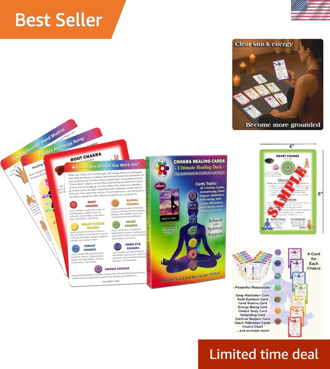 Chakra Affirmation & Meditation Cards – 18 Double-Sided 4x6 Chakra Reference ...