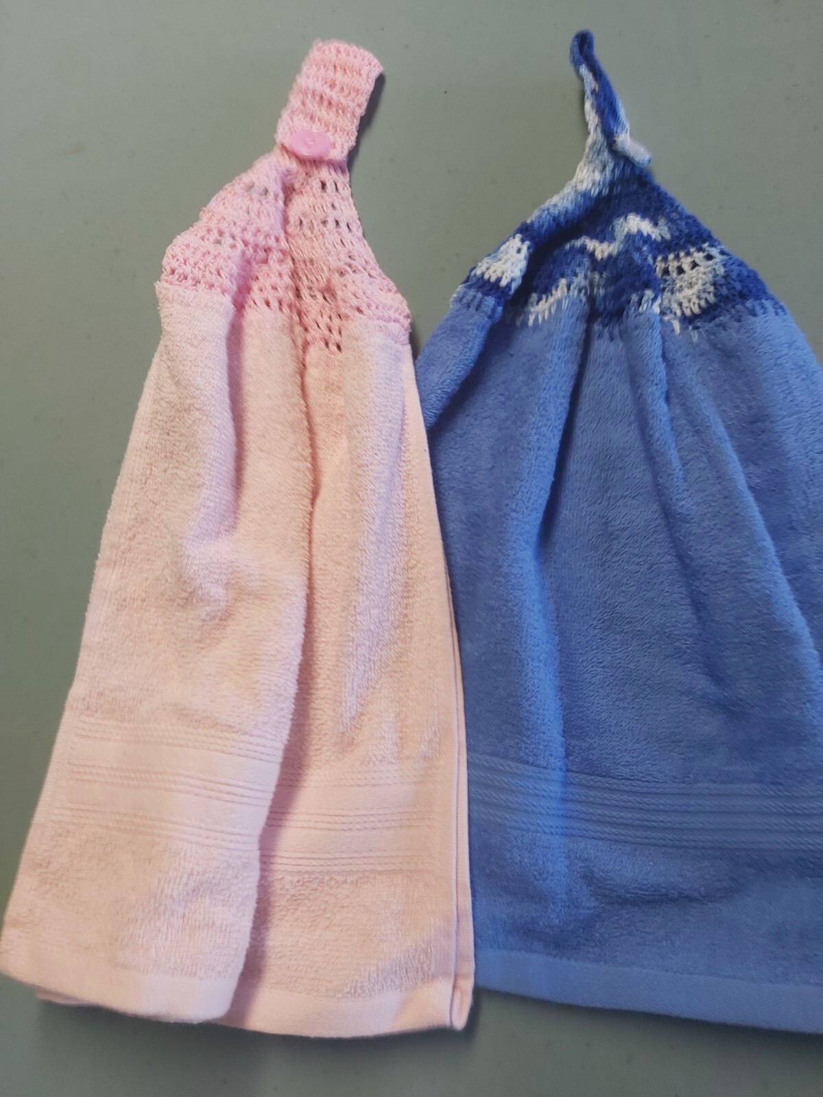 3x Crochet Plain Coloured  Double Thickness Kitchen/Hand Towel